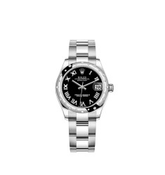 Copy Rolex Datejust 31 White Rolesor black dial Oyster Watch