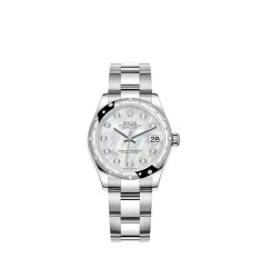 Copy Rolex Datejust 31 White Rolesor mother-of-pearl dial Oyster Watch