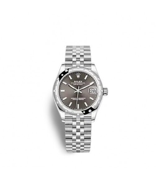 Copy Rolex Datejust 31 White Rolesor dark grey dial Jubilee Watch
