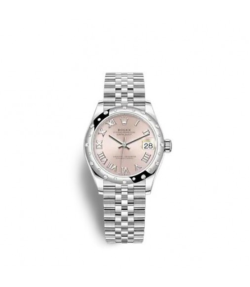 Copy Rolex Datejust 31 White Rolesor pink dial Jubilee Watch