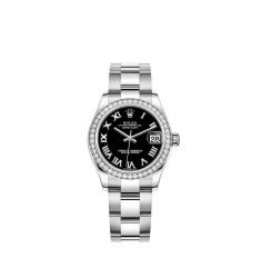 Copy Rolex Datejust 31 White Rolesor black dial Oyster Watch