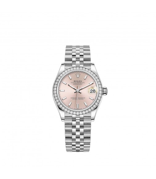 Copy Rolex Datejust 31 White Rolesor pink dial Jubilee Watch