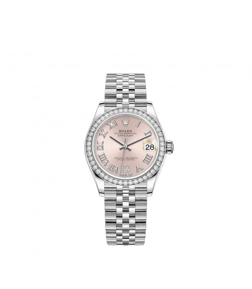 Copy Rolex Datejust 31 White Rolesor pink diamond-set dial Jubilee Watch
