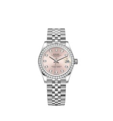 Copy Rolex Datejust 31 White Rolesor pink diamond-set dial Jubilee Watch