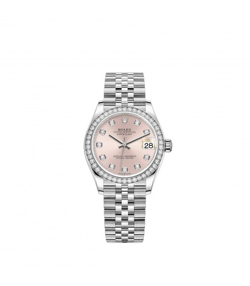 Copy Rolex Datejust 31 White Rolesor pink diamond-set dial Jubilee Watch