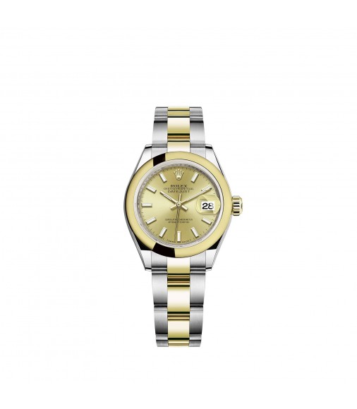 Copy Rolex Lady-Datejust Yellow Rolesor champagne-colour dial Oyster Watch