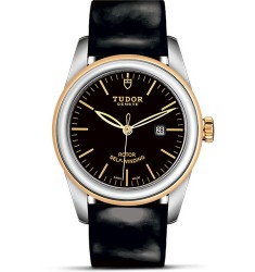 Copy Tudor Glamour Date 31 Steel / Yellow Gold / Black / Strap m53003-0011