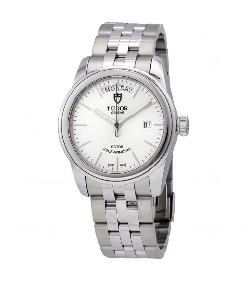 Copy Tudor Glamour Day Date Steel / Jacquard Silver / m56000-0005