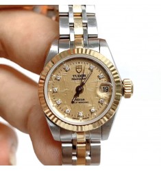 Copy Tudor Princess Date 22mm Steel-Yellow Gold Silver Dial Automatic M92513-0010