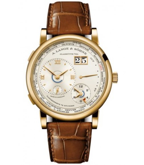 Fake A. Lange & Sohne Lange 1 Time Zone Yellow gold 136.021 with champagne colour dial