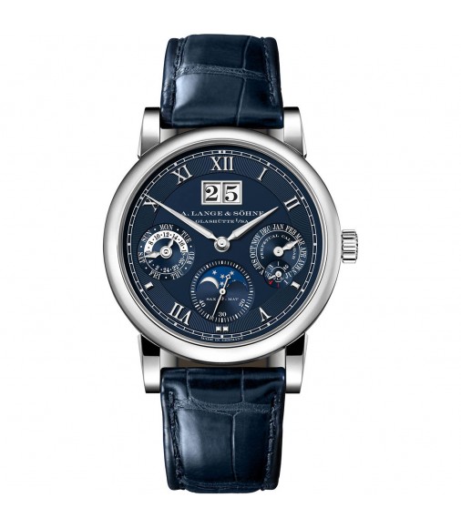 Replica A. Lange & Söhne Langematik Perpetual White gold with blue dial 310.028