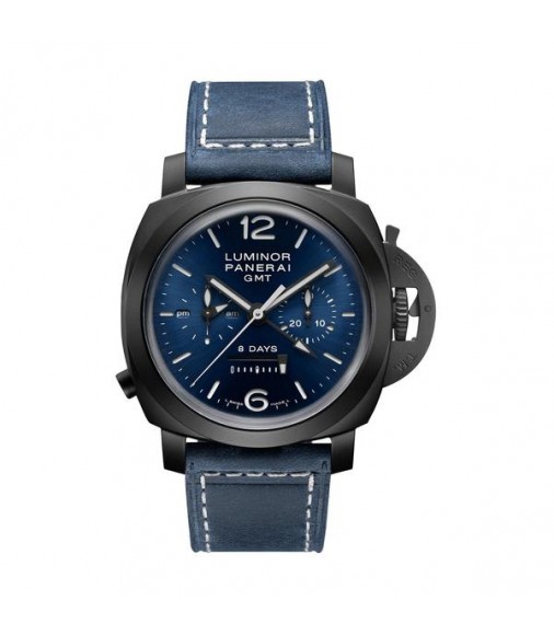 Fake Panerai Luminor Chrono Monopulsante 8 Days GMT Blu Notte PAM01135 replica