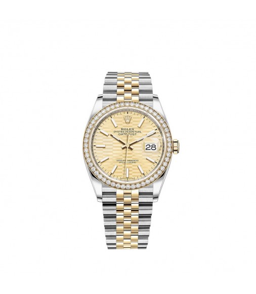 Copy Rolex Datejust 36 Yellow Rolesor combination of Oystersteel gold M126283RBR-0025 Watch