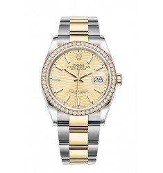 Fake Rolex Datejust 36 Rolesor combination of Oystersteel and 18 ct yellow gold M126283RBR-0026