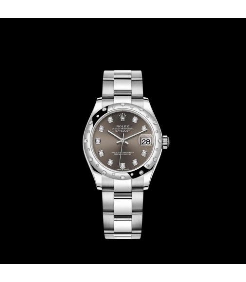 Fake Rolex Datejust 31 combination of Oystersteel and 18 ct white gold M278344RBR-0007