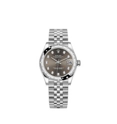 Replica Rolex Datejust 31 Rolesor combination of Oystersteel white gold M278344RBR-0008
