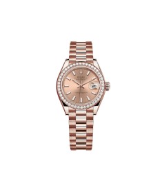 Copy Rolex Lady-Datejust Watch 18 ct Everose gold M279135RBR-0025