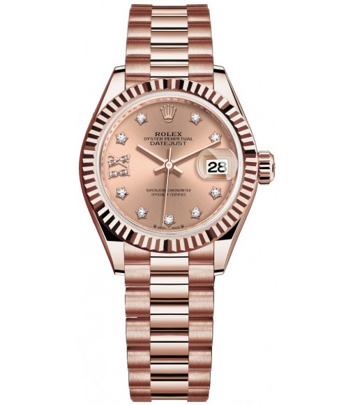 Fake Rolex Lady-Datejust Watch 18 ct Everose gold - M279175-0029