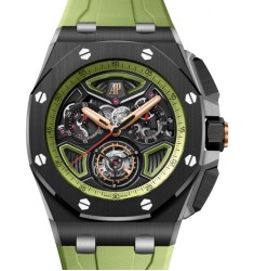 Replica Audemars Piguet Royal Oak Offshore 42mm Stainless Steel Black Dial Rubber Strap Watch 26622CE.OO.D062CA.01: 