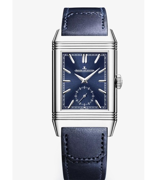 Fake Jaeger-LeCoultre Reverso Classic Duoface Large Silver Dial Stainless Steel Watch 389848J