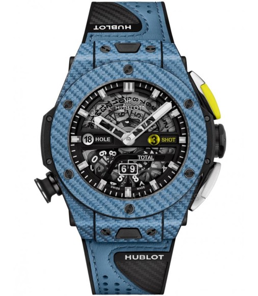 Replica Hublot Big Bang Unico Automatic 45mm Ceramic Black Dial Rubber Strap Watch 416.YE.1120.VR