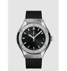 Replica Hublot Classic Fusion Automatic 42mm Stainless Steel Black Dial Rubber Strap Watch 581.NX.1470.RX