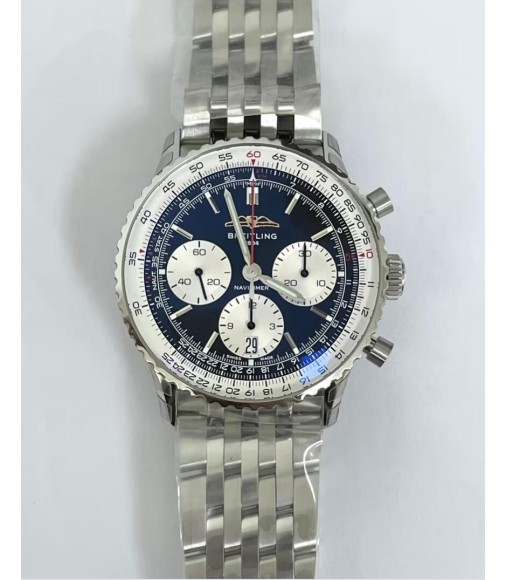 Fake Breitling Navitimer B01 Chronograph 41mm Stainless Steel Black Dial Watch AB0139211B1A1