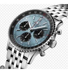 Fake Breitling Navitimer B01 Chronograph 41 Stainless steel - Ice blue AB0139241C2A1