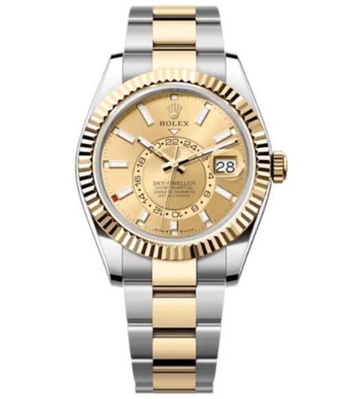 Rolex Sky-Dweller Yellow Rolesor Champagne Dial Oyster Men's Watch M336933-0001 Replica