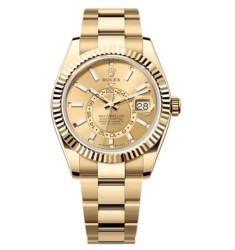 Rolex Sky-Dweller Yellow Gold Champagne Dial Oyster Men's Watch M336938-0001 Replica