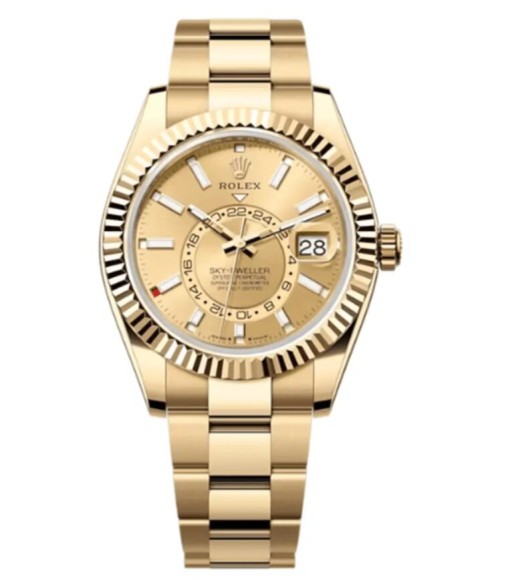 Rolex Sky-Dweller Yellow Gold Champagne Dial Oyster Men's Watch M336938-0001 Replica