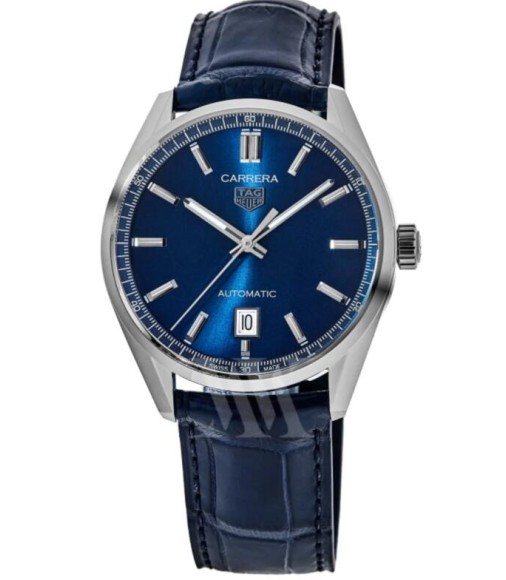 Tag Heuer Carrera Blue Dial Leather Strap Men's Watch WBN2112.FC6504