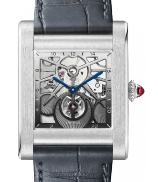 Cartier Tank Normale Large Platinum Skeleton Dial WHTA0020