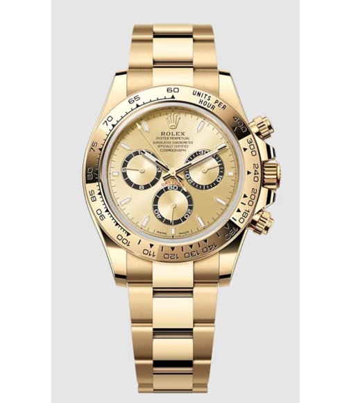 Fake Rolex Oyster Perpetual Cosmograph Daytona 40 mm Oyster, 40 mm, 18k yellow gold, Black dial, Oyster bracelet, M126508-0005