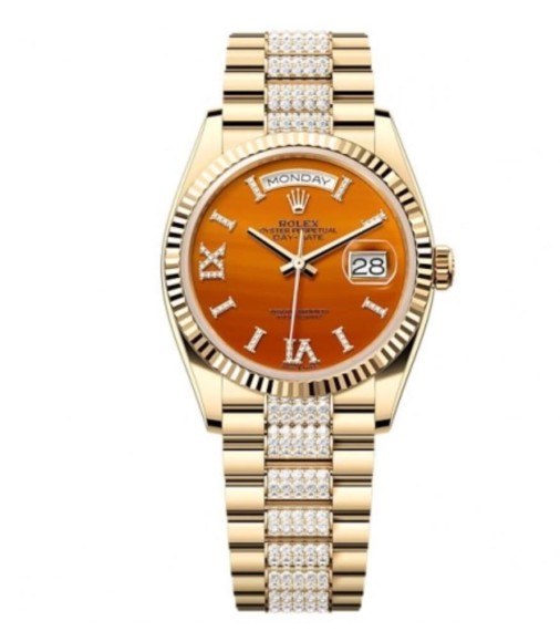 Fake Rolex Day-Date 118238 Yellow Gold Champagne Dial President Bracelet Watch