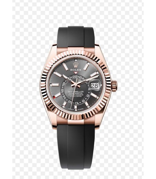 Fake Rolex Sky-Dweller 326235 Stainless Steel Black Dial Bracelet Watch