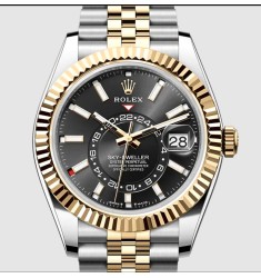 Replica Rolex Sky-Dweller 326933 Stainless Steel Meteorite Dial Bracelet Watch