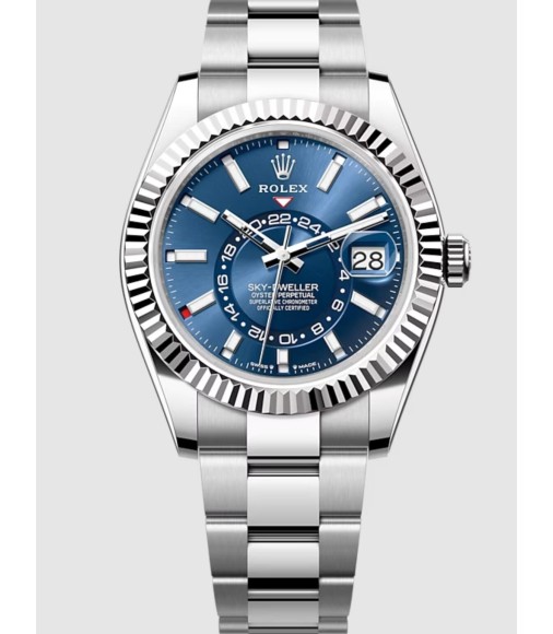 Replica Rolex Oyster Perpetual Sky-Dweller 42 mm Oyster, 42 mm, Oystersteel and white gold, Black dial, Meteorite bezel, Oyster bracelet, M336934-0005