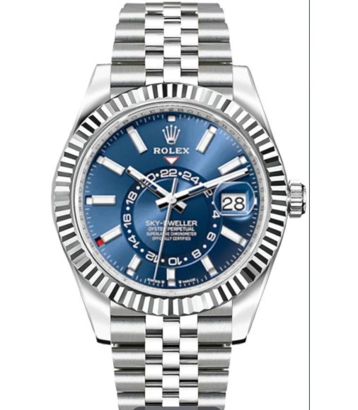 Fake Rolex Sky-Dweller 326934 Stainless Steel Meteorite Dial Bracelet Watch