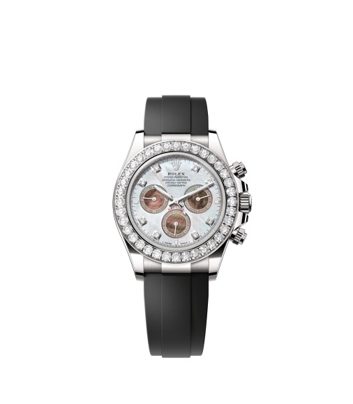 Rolex 126589RBR-0001 Cosmograph Daytona White Gold Diamond Panda MOP Oysterflex