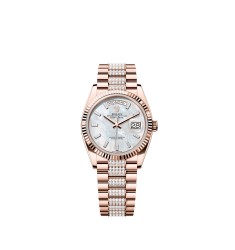 Rolex 128235-0079 Day-Date 36 Everose Gold, MOP Dial, Diamond, President Bracelet