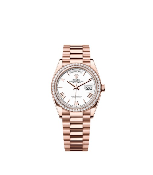 Rolex 128345RBR-0070 Day-Date 36 Everose Gold Diamond White Roman President