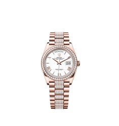 Rolex 128345RBR-0071 Day-Date 36 Everose Gold Diamond White Roman President