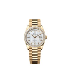 Rolex 128398TBR-0004 Day-Date 36 Yellow Gold, Baguette, MOP, Diamond, President, Replica, Cheap, Sale, High Quality, AAA