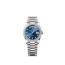 Rolex 128399TBR-0027 Day-Date 36 White Gold Blue Dial Diamond Bezel President Bracelet