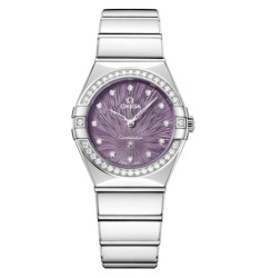 Omega 131.15.28.60.60.001 : Constellation Manhattan 28 Quartz Stainless Steel - Diamond / Purple Supernova