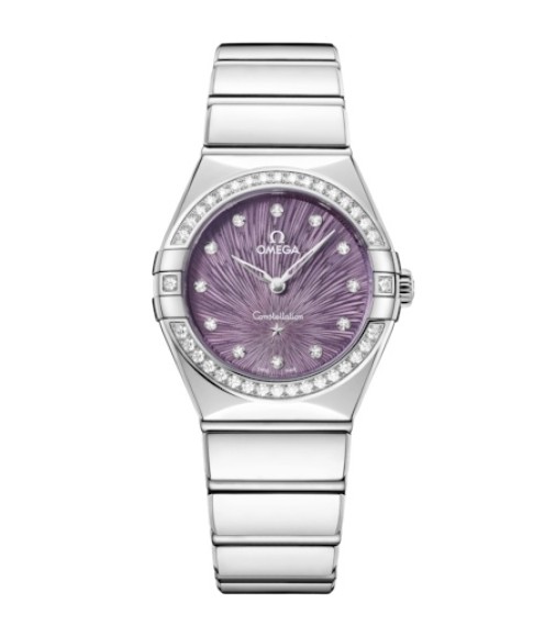Omega 131.15.28.60.60.001 : Constellation Manhattan 28 Quartz Stainless Steel - Diamond / Purple Supernova