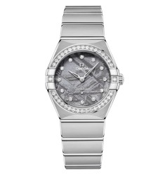 Omega 131.15.28.60.99.001 : Constellation Manhattan 28 Quartz Stainless Steel - Diamond / Lavender Meteorite