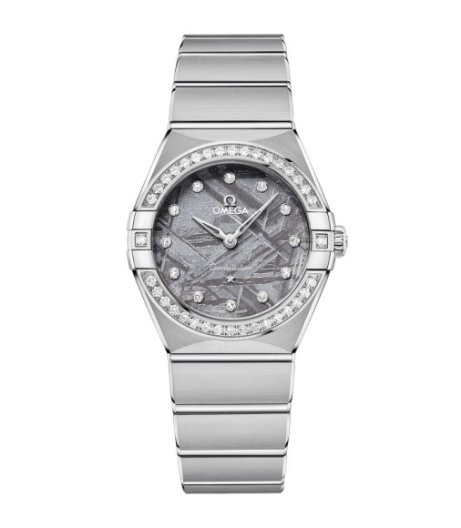 Omega 131.15.28.60.99.001 : Constellation Manhattan 28 Quartz Stainless Steel - Diamond / Lavender Meteorite
