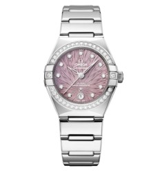 Omega 131.15.29.20.60.001 : Constellation Manhattan 29 Co-Axial Master Chronometer Stainless Steel - Diamond / Lilac Supernova / Bracelet